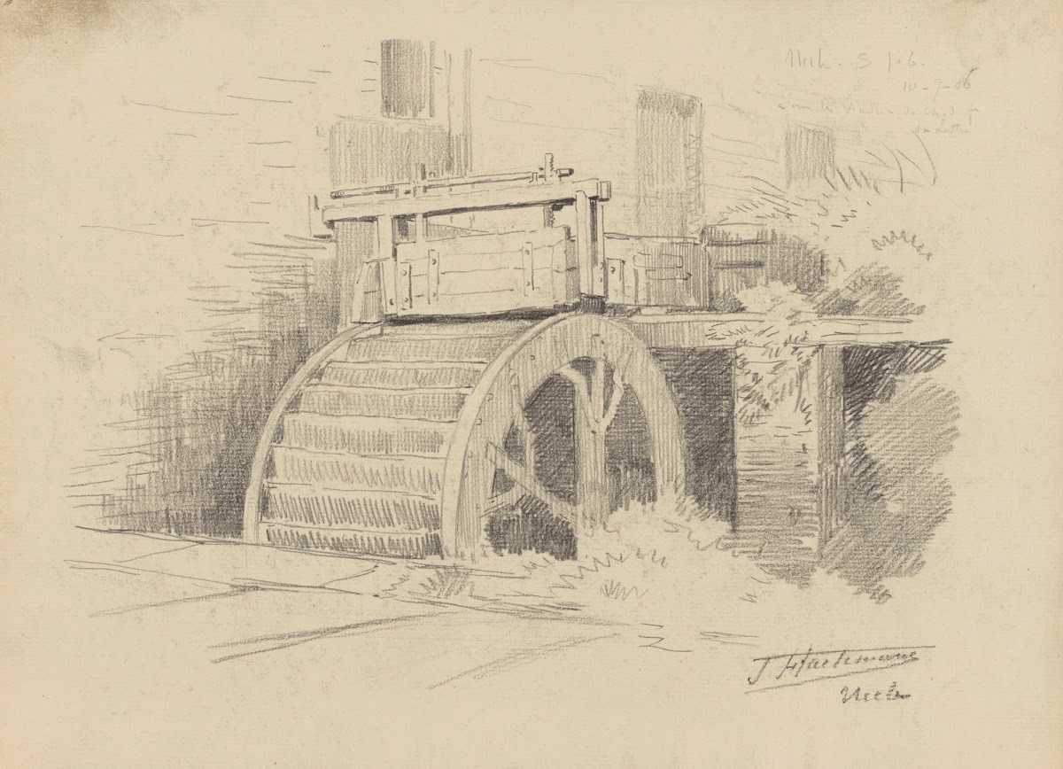Moulin à aube à Uccle Saint Job détail de la roue 1906