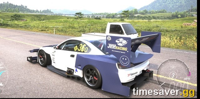 A modified Nissan Silvia-style Japanese drift build in Forza Horizon 6