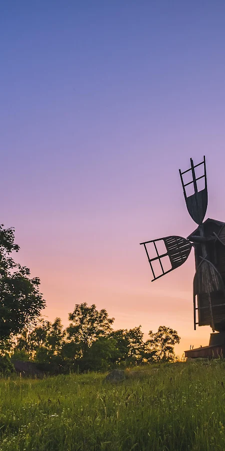 Old Wooden Mill At Twilight 4K Phone Wallpaper