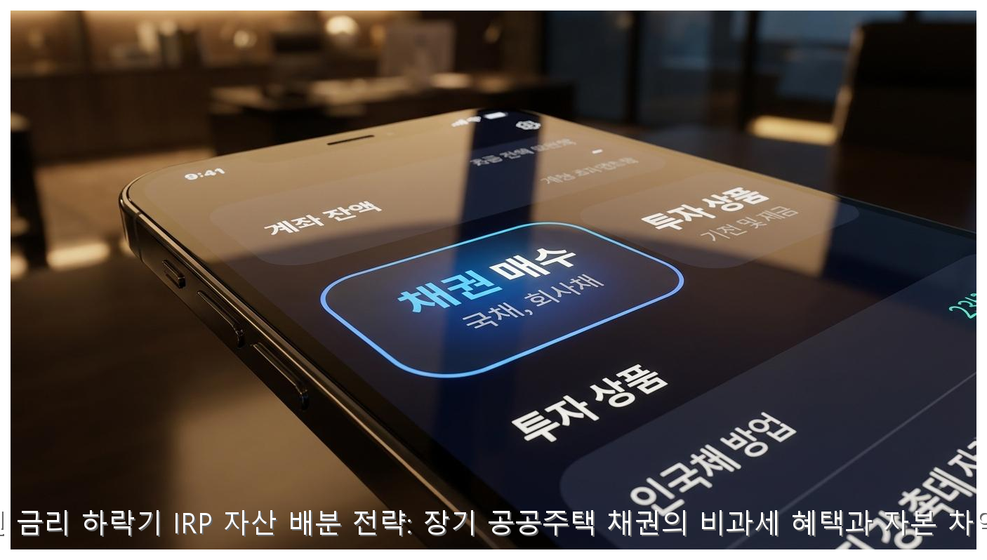 2026년 금리 하락기 IRP 자산 배분 전략: 장기 공공주택 채권의 비과세 혜택과 자본 차익 분석 핵심 안내 및 분석 인포그래픽 (8)