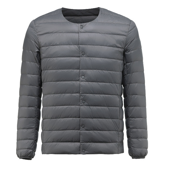 Light Men's Down Jacket, Convertible Collar