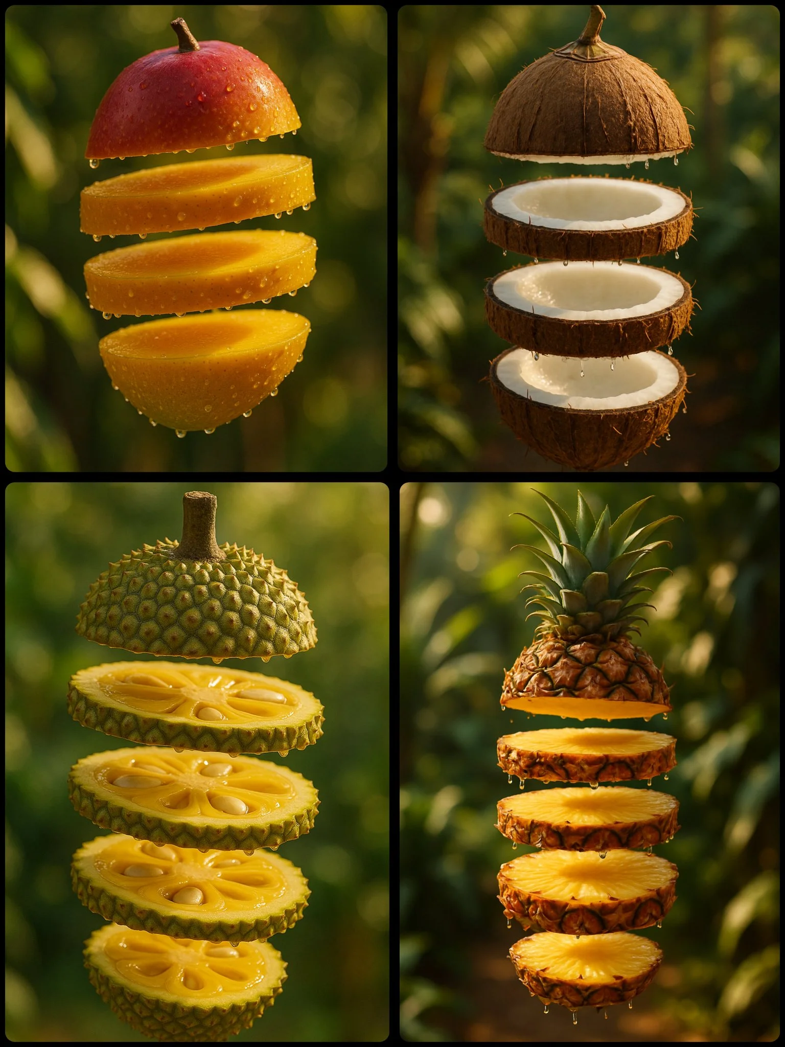 Fotografía de rebanadas de fruta en capas