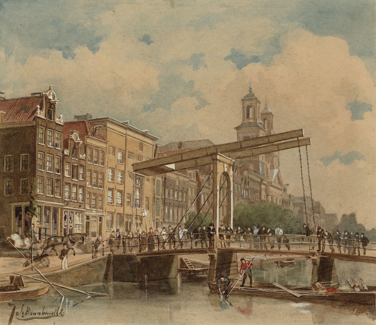 De Houtgracht later Waterlooplein 27 65 na 1983 129 207 vóór de demping in 1882