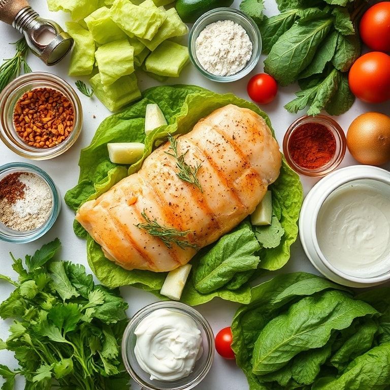 Ingredients for Extra Crispy Chicken Caesar Salad Recipe for Dinner: Quick & Crispy Dinner Delight