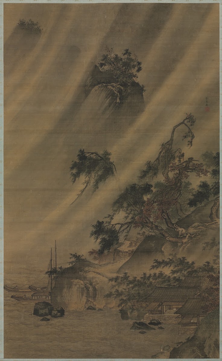 River Village in a Rainstorm c 1480 1507