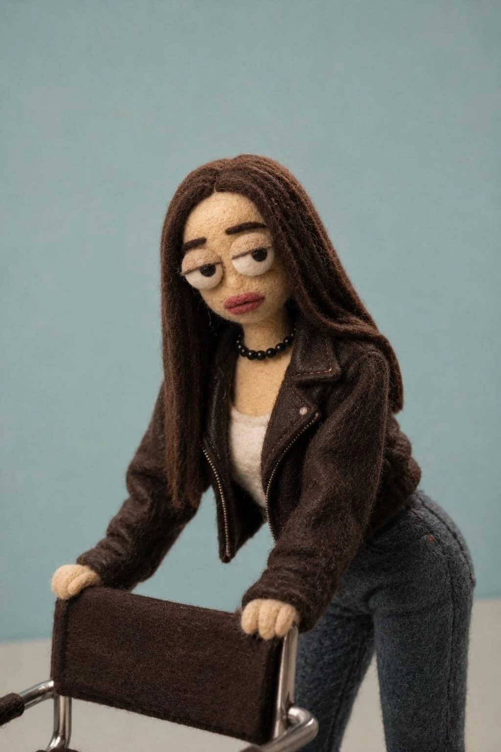 Marioneta de fieltro hecha a mano con técnica de stop motion.