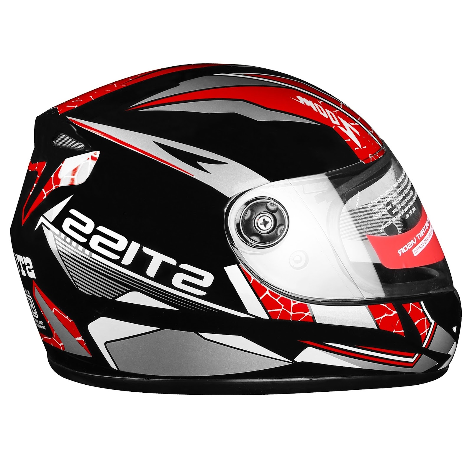 Side profile of the helmet showing aerodynamic shape