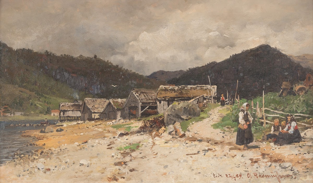 Norwegian fishing village 1889