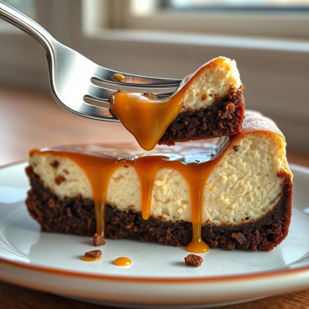 Caramel Brownie Cheesecake (Easy One-Bowl Dessert) finished