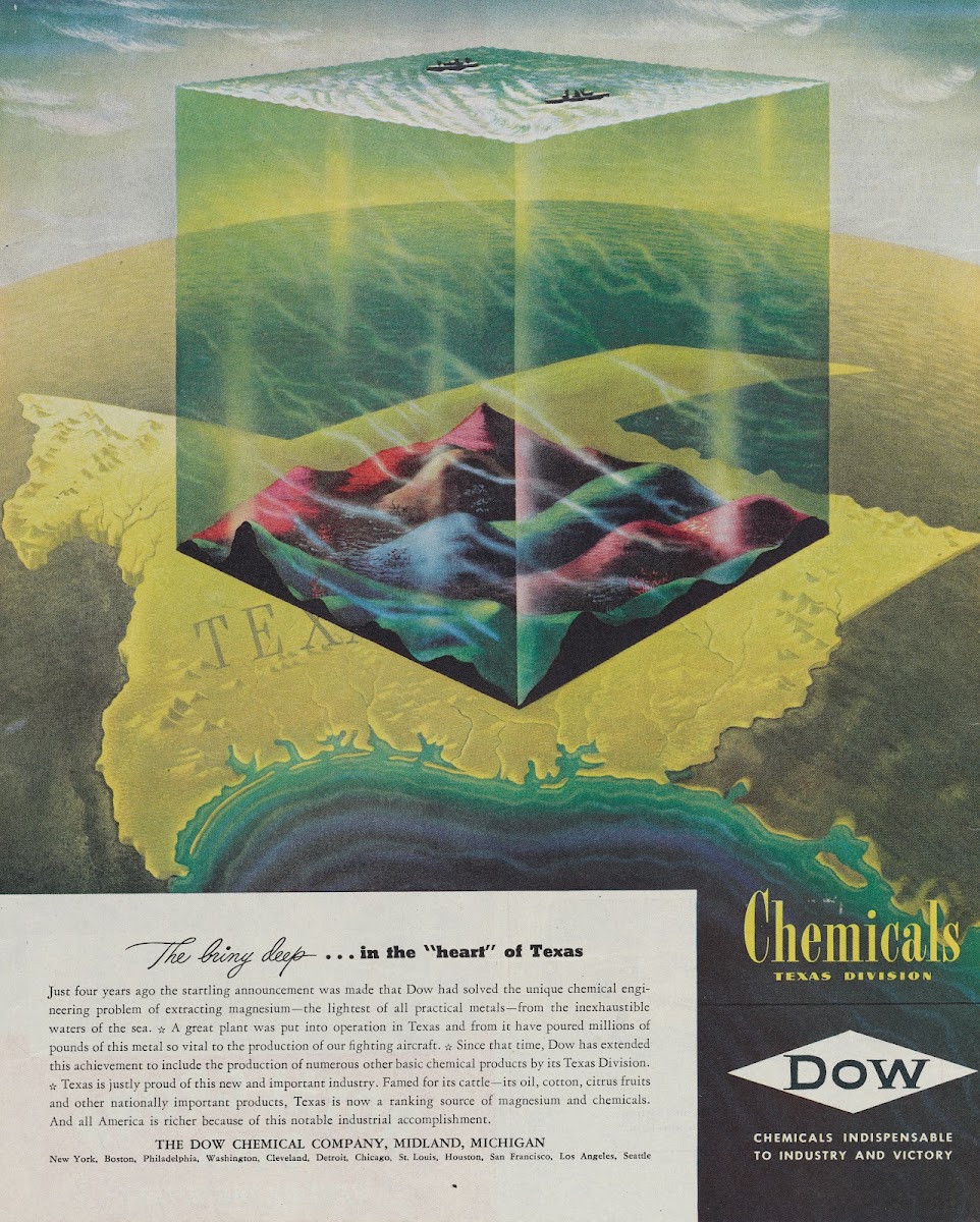 The Briny Deepin the Heart of Texas Advertisement for Dow Chemicals Texas Divisi