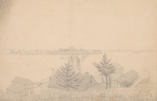 Governors Island as seen from the hills over Pierponts ie Hezekiah B Pierrepont