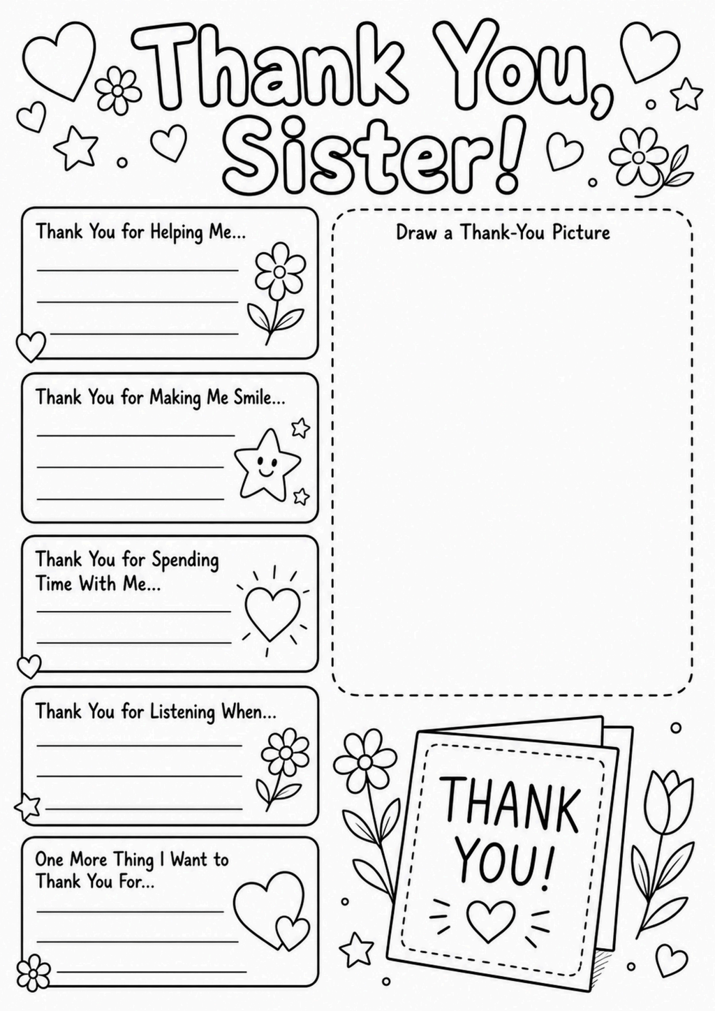Thank You, Sister! Worksheet