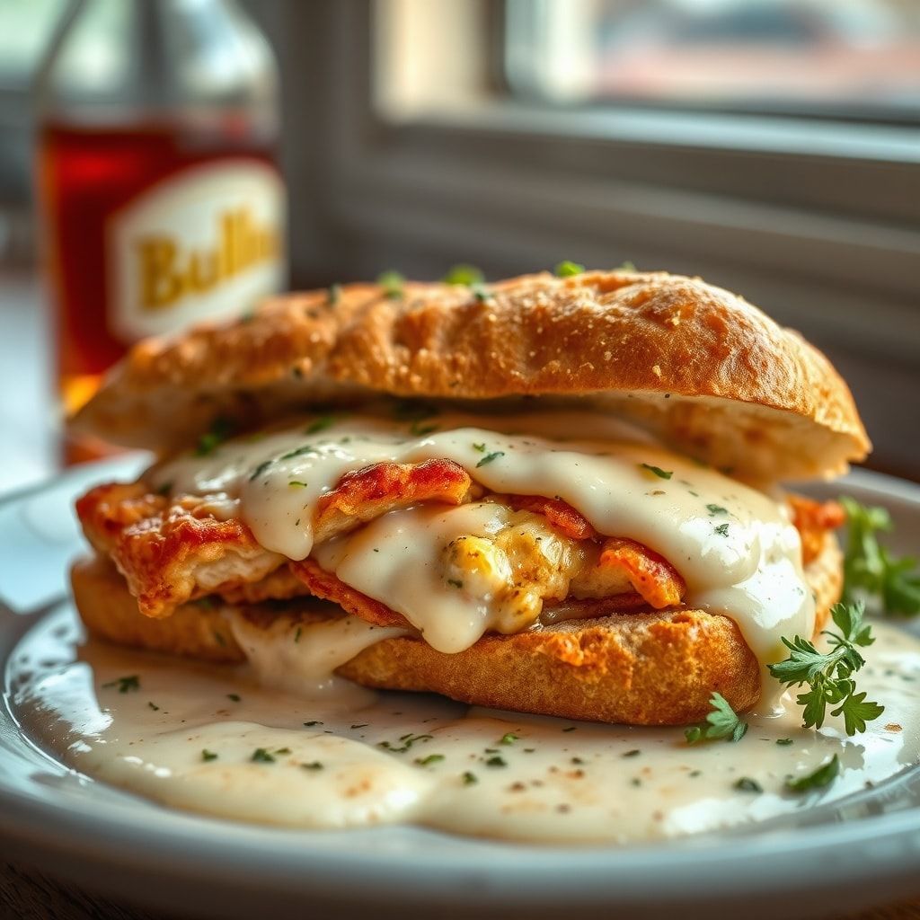 Crispy Chicken Parmesan Sandwich with Creamy Vodka Sauce (Easy, 40-Min)
