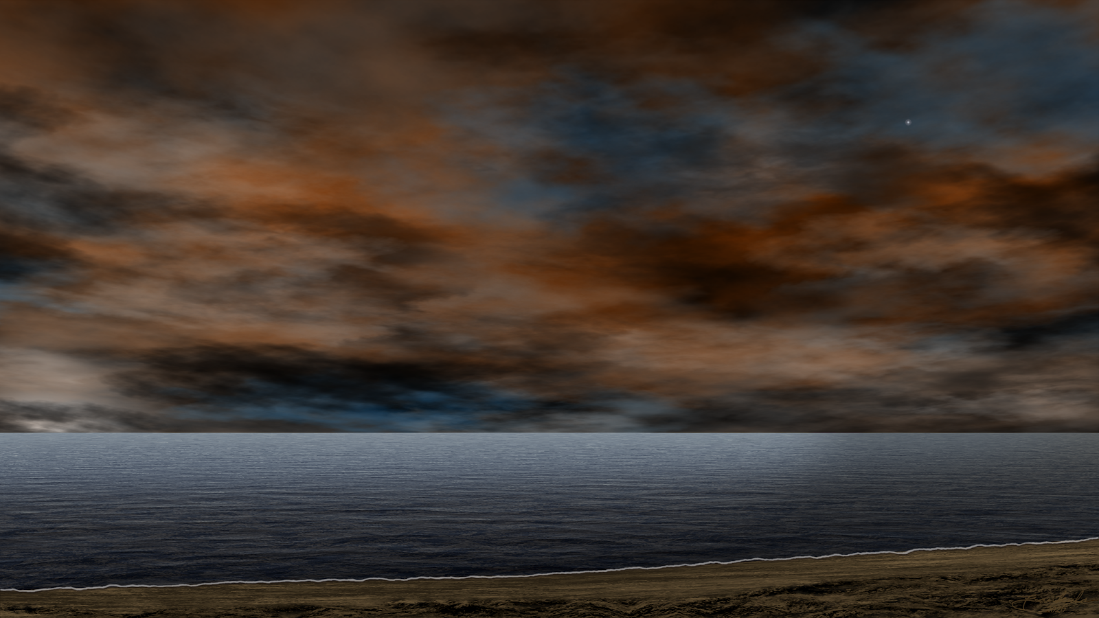 Stormy Clouds Over Dark Ocean - Digital Art 4K Wallpaper (3840x2160)