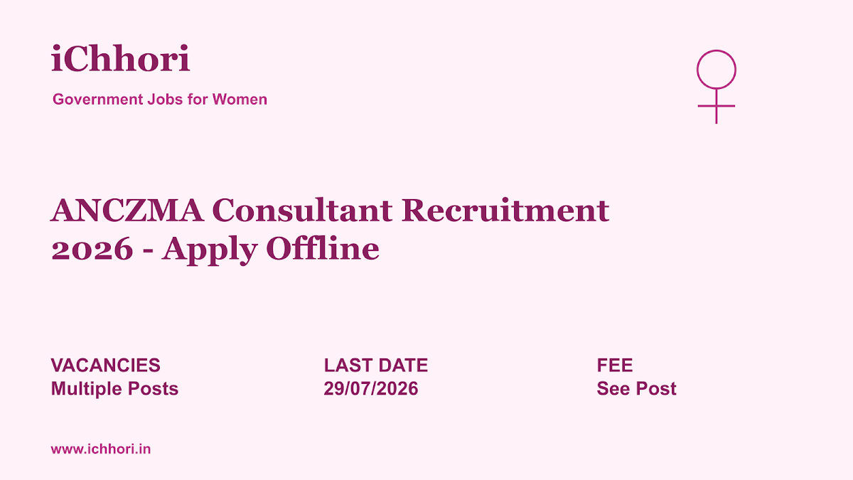 ANCZMA Consultant Recruitment 2026 - Apply Offline - iChhori