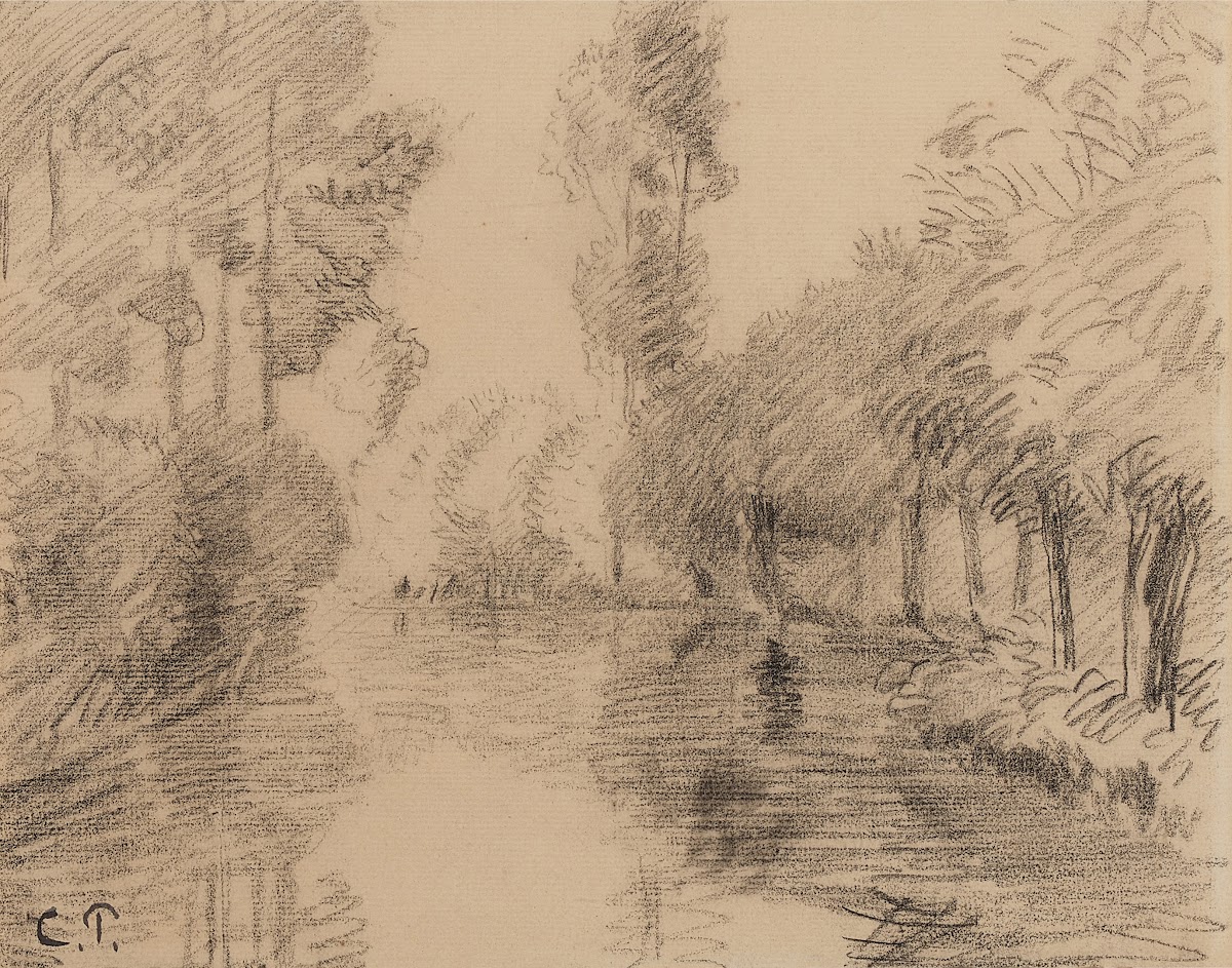 Au bord de la rivière 19th century