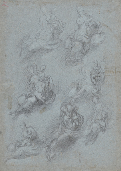 Studies for the Virgin and Child recto c 1532