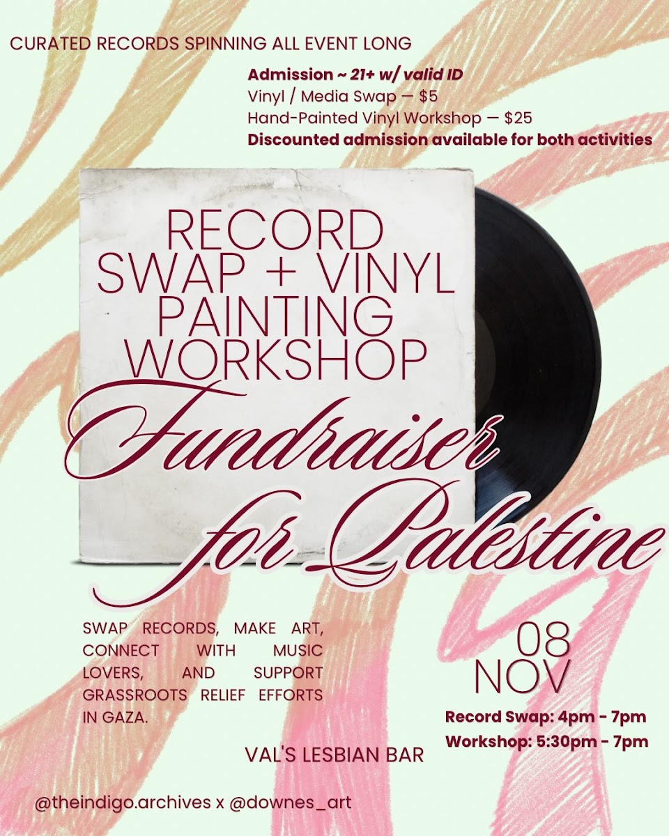 Record Swap + Vinyl Painting Workshop: Fundraiser for Palestine