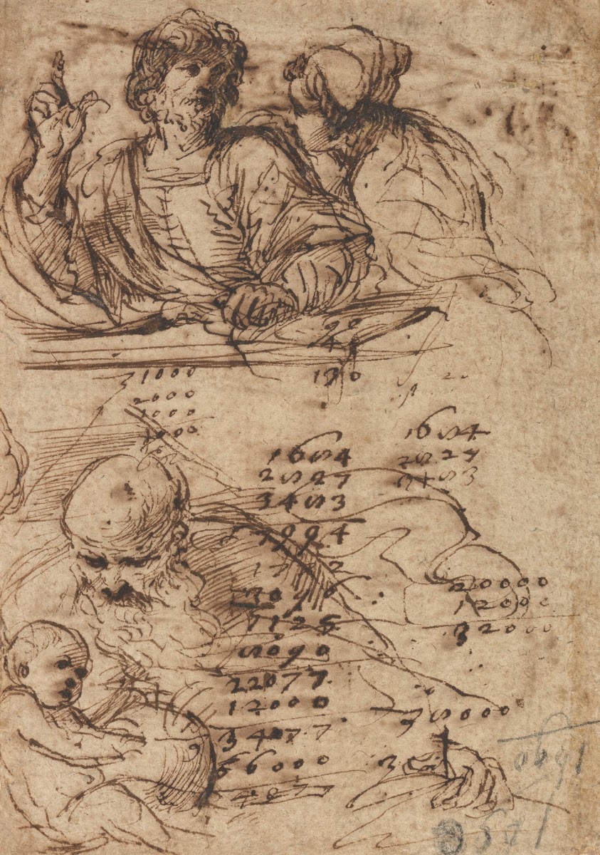 A youth addressing a man and an old man with a child
