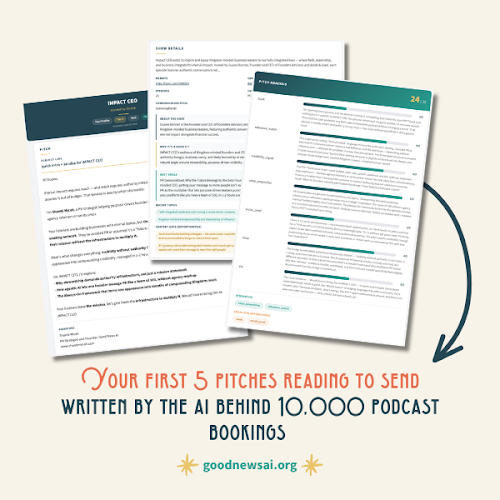 Your First 5 Podcast Pitches Written by Good News AI