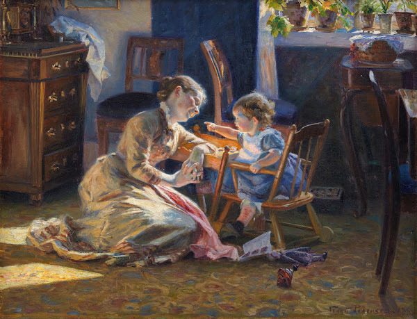 Sunshine in the Living Room The Artists Wife and Child 1888