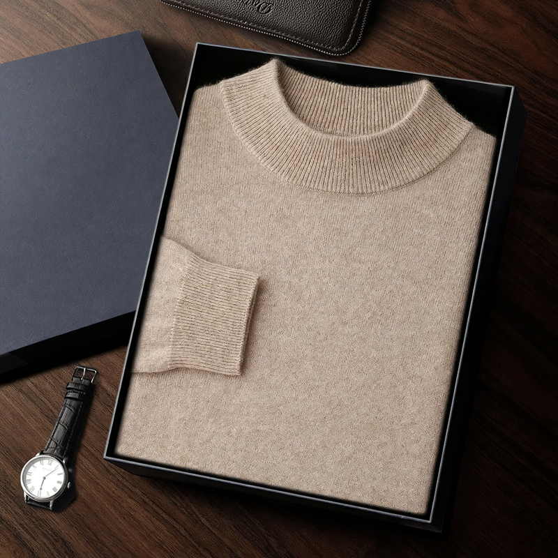 Simple Half-Collar Sweater for Men