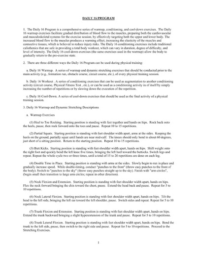 US Marine Corps Daily 16 Program