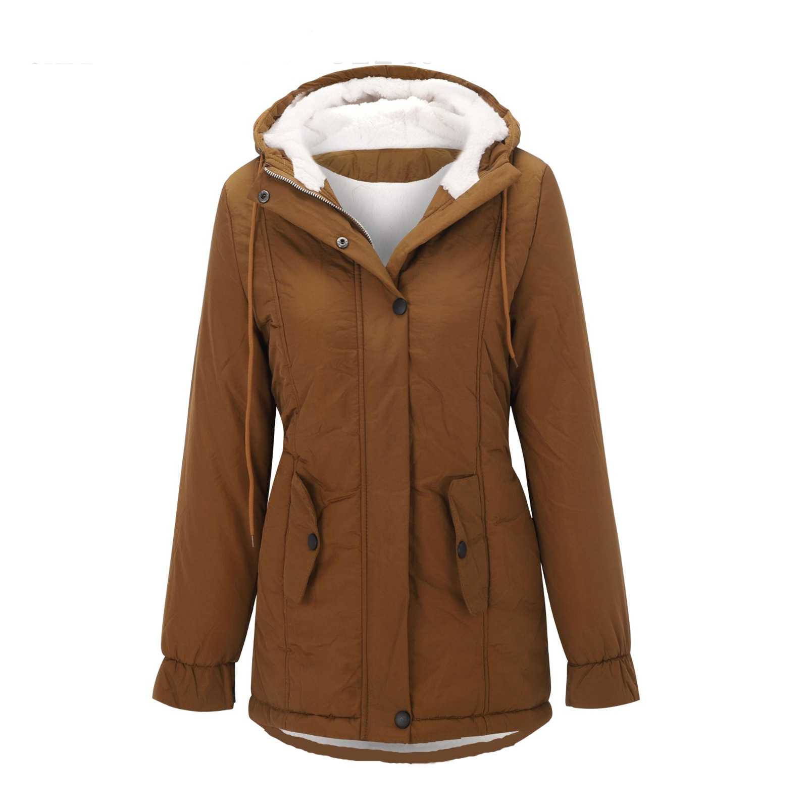 Damen-Parka mit Kapuze und Lammfell-Futter