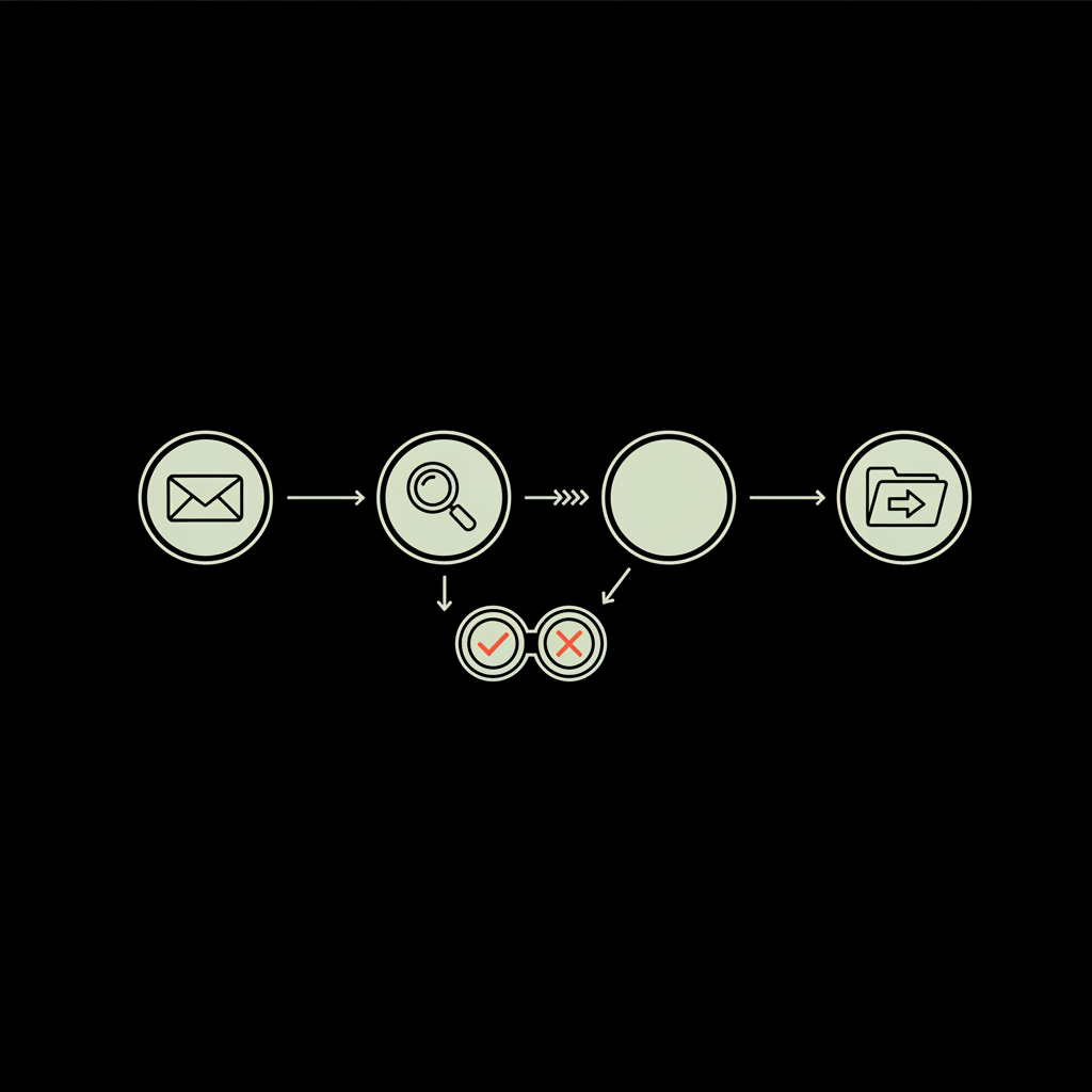 Minimal 2D vector flowchart illustrating the verification process (request, review, approve/reject, next steps) for how to activate blue tick on Instagram using minimalist icons