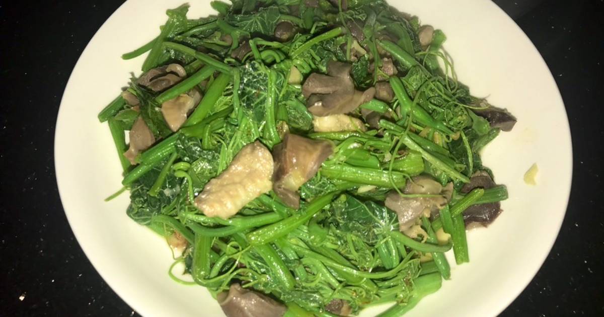 Ngọn rau su su xào mề gà