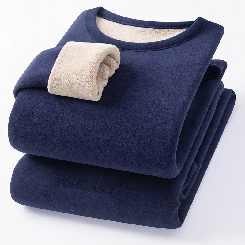 Warming underwear set with crew neck