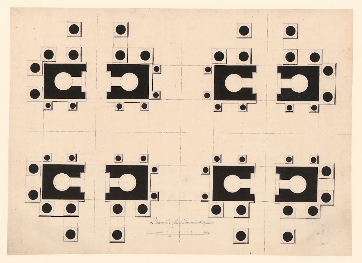Plan au rés de chaussée dun arc de triomphe 1777 1825
