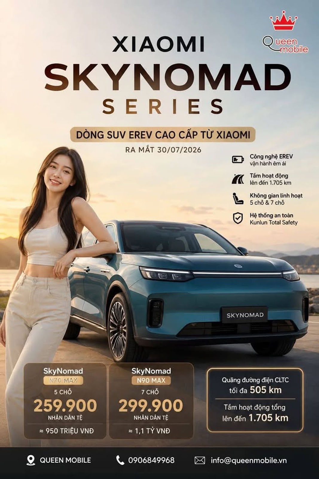Xiaomi ra mắt dòng SUV SkyNomad Series với nền tảng Kunlun, mở rộng chiến lược xe điện tầm mở rộng EREV #Xiaomi #XiaomiEV #SkyNomad #Kunlun #N90Max #N70Max #EREV #XeĐiện #SUV #Công