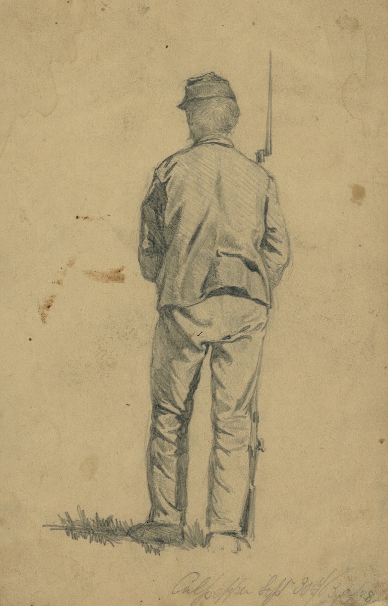 Infantryman on guardCulpeper Court House Va 1863