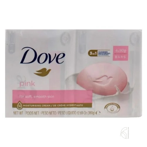 Dove 3-in-1 Pink Beauty Cream Bar Soap (90g x4) 12.69 oz / 360G