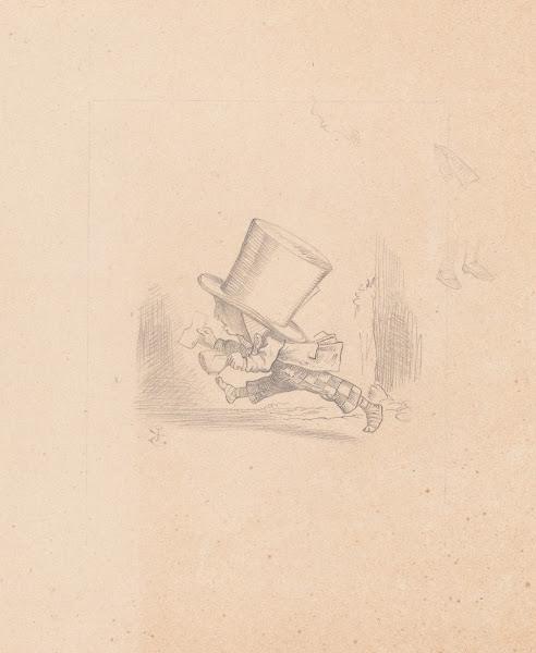 Drawing of the Hatter running 1866