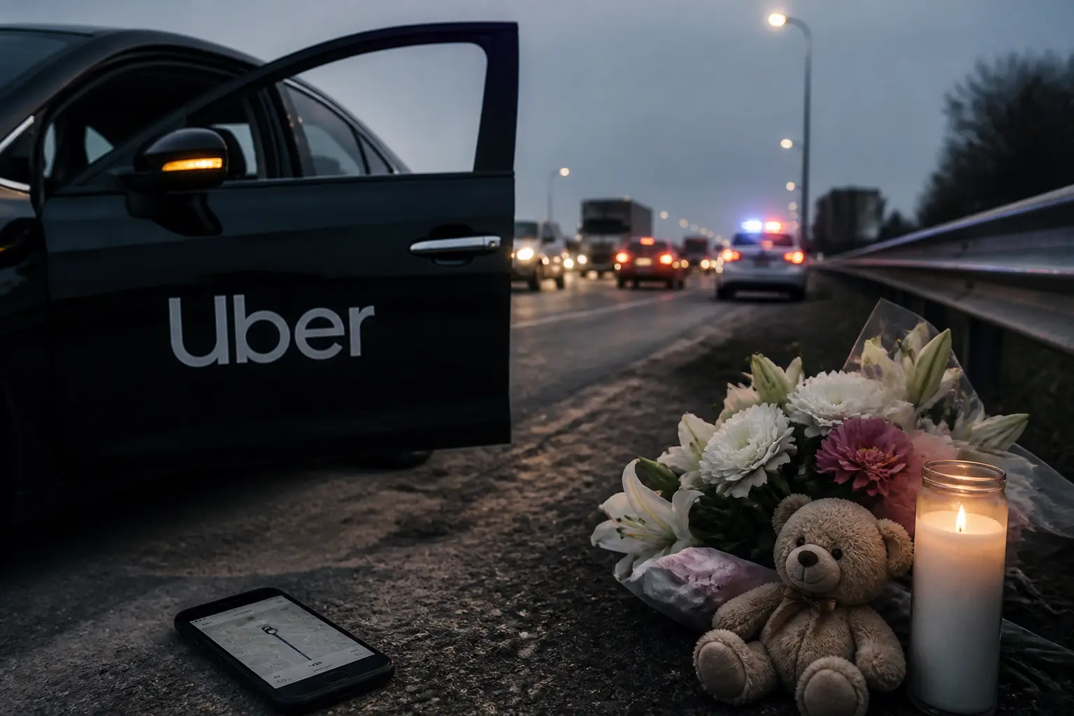 Editorial image for Uber ordered to pay $40m to family of woman killed after driver left her on highway