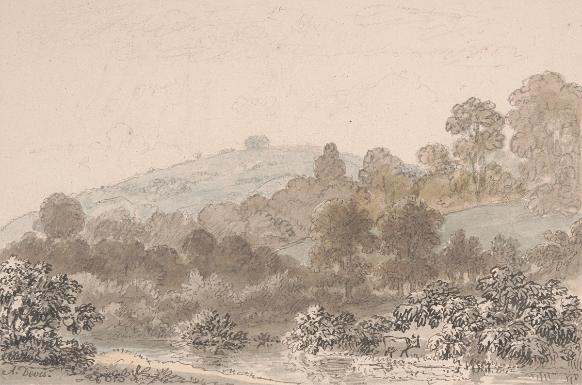 Landscape with stream in foreground