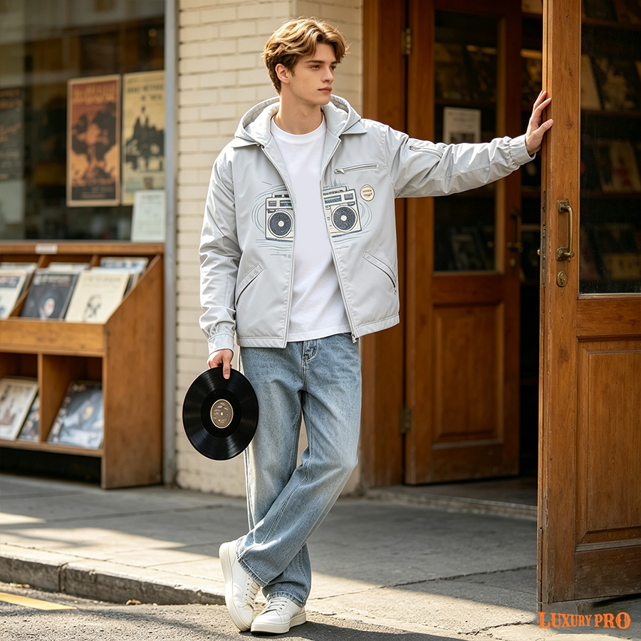 2D  fleece-lined zip jacket