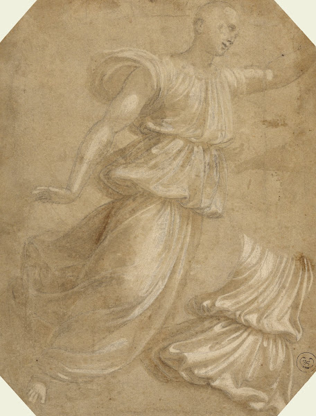 Study Of An Angel And Of Drapery 1520