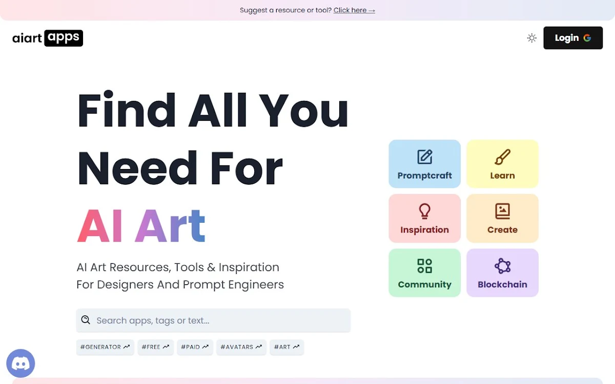 Captura de AI Art Tools and Resources in One Place
