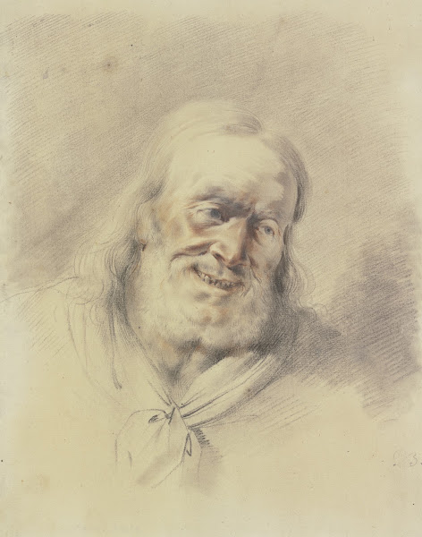 Head of a laughing old man