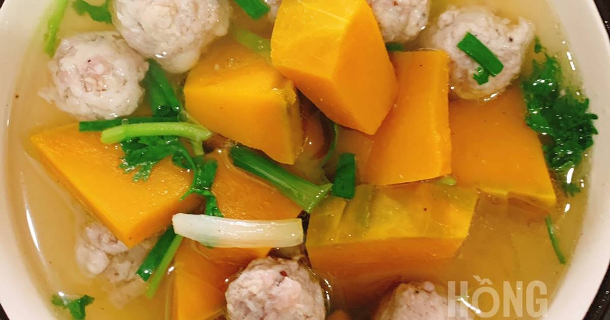 Canh chả cá bí đỏ