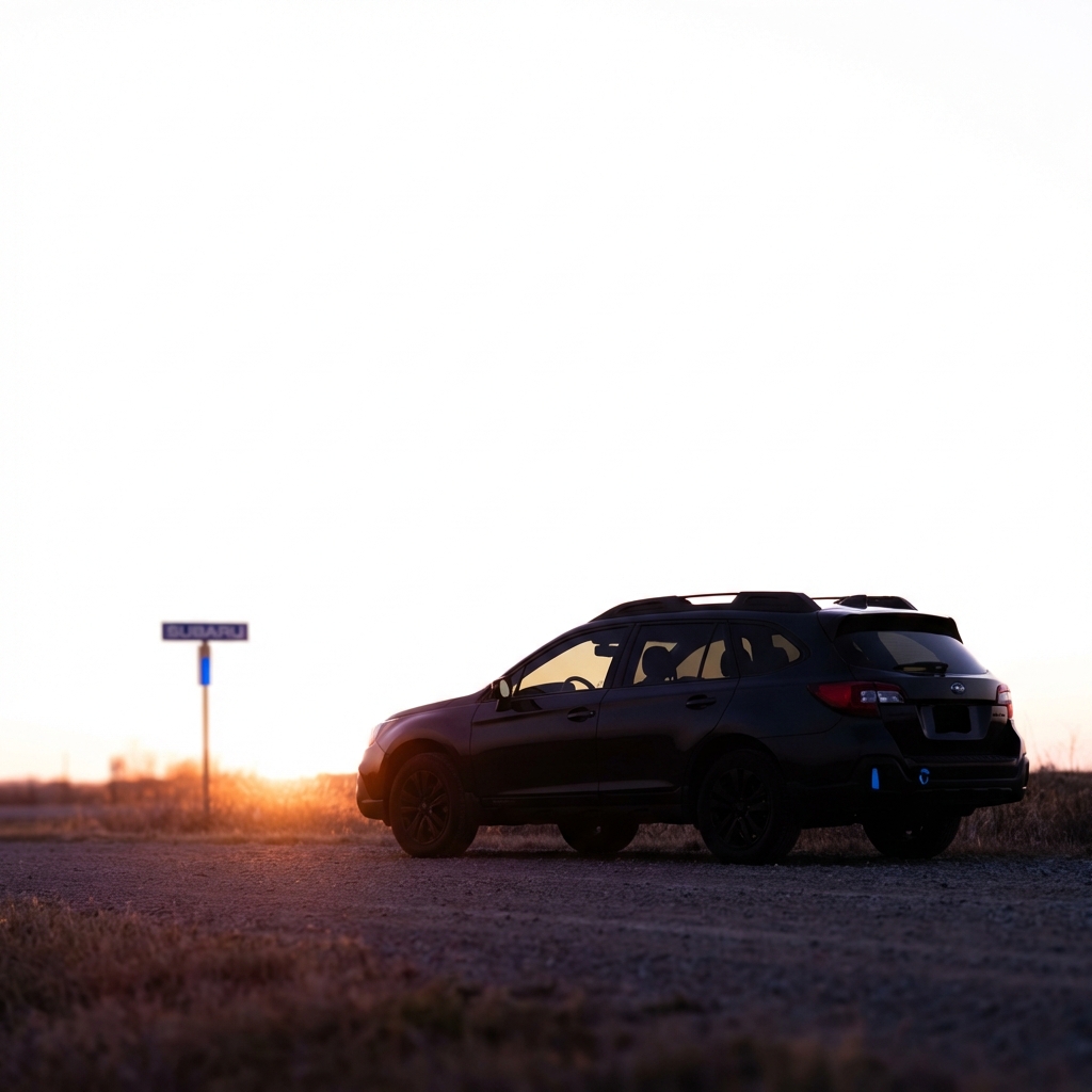 what years did subaru have transmission problems image of a subaru silhouette parked on a quiet road at dusk with subtle 3666ed blue brand accents no people