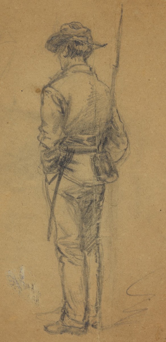 Full length sketch of soldier 1860 1865