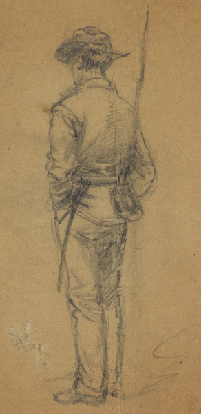 Full length sketch of soldier 1860 1865