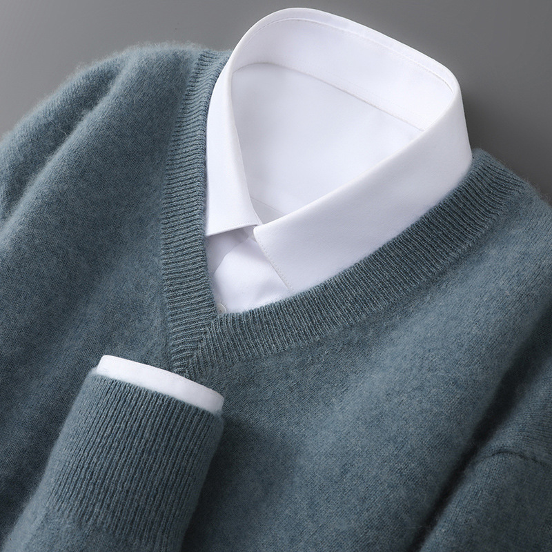 Men's Wool Sweater, V-Neck, Long Sleeve
