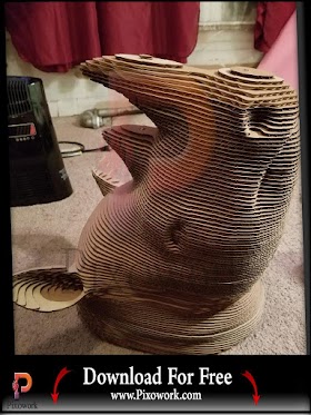 DIY projects DWG File Cardboard Rhino Head
