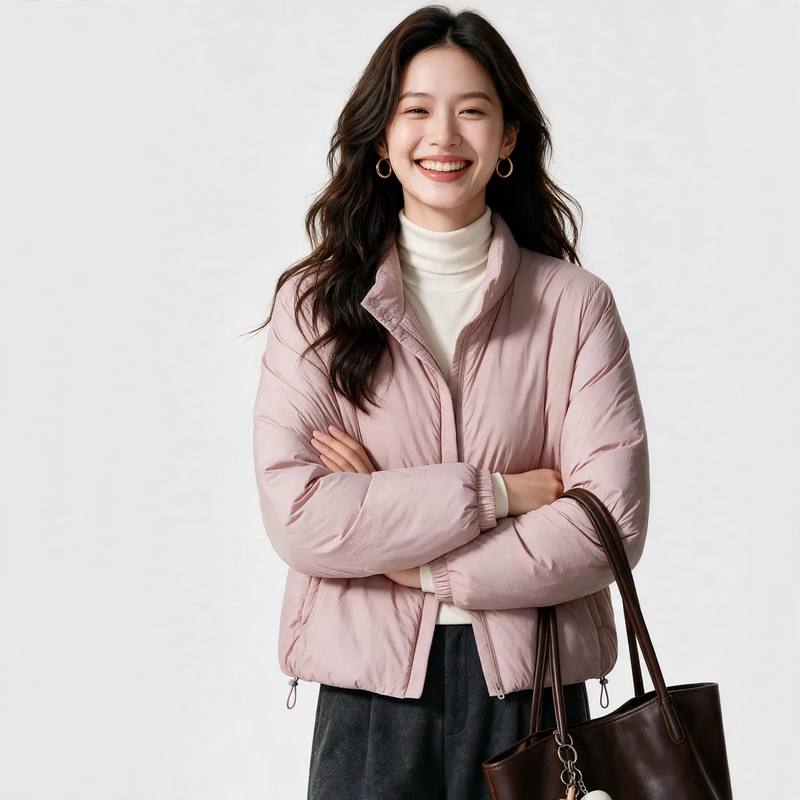 Lightweight, short quilted jacket with wool filling