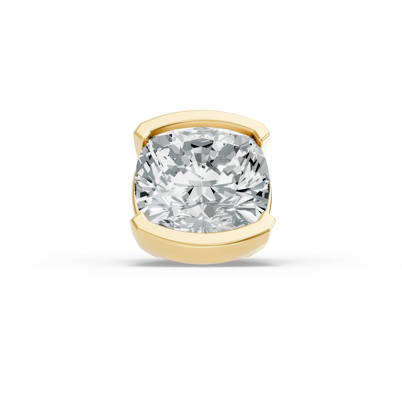 0.51CT Cushion Shape Lab Grown Diamond Half Bezel Head in 10KT White Gold